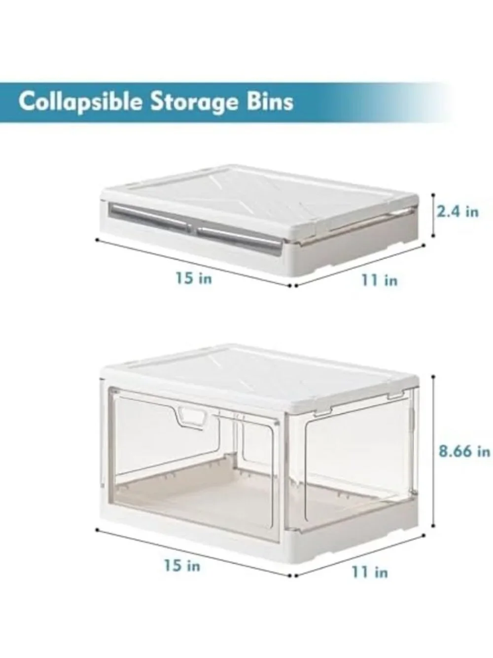 Stackable Clear Storage Bins with Lids - 3 Pack, Durable & Space-Saving Solution